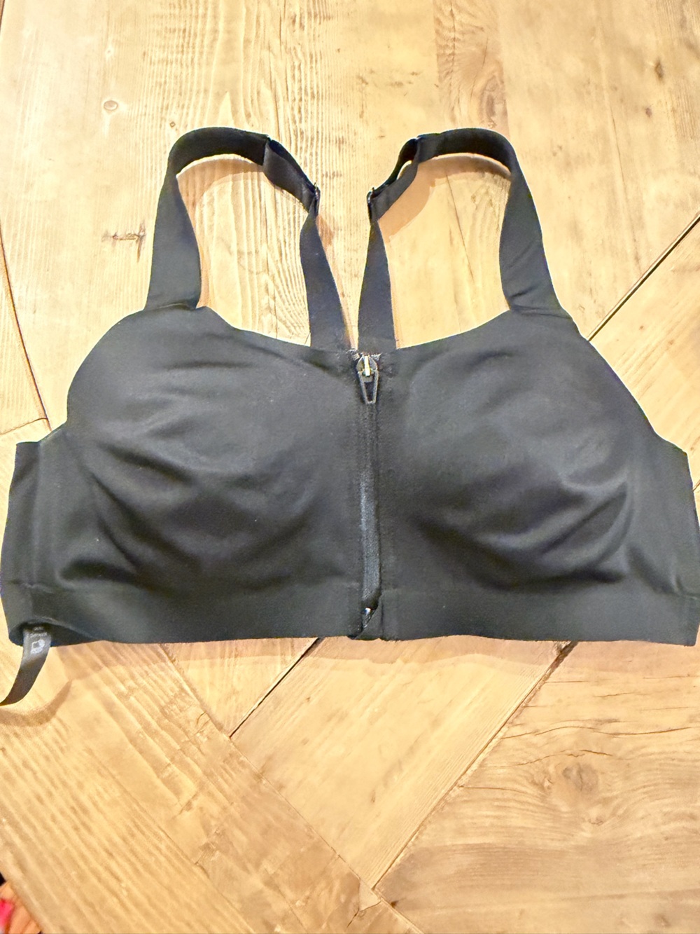 Victoria's Secret zip front Black Sports Bra - On Point Sweat